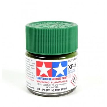 TINTA ACRÍLICA MINI XF-5 VERDE FOSCO 10ML TAMIYA TAM 81705